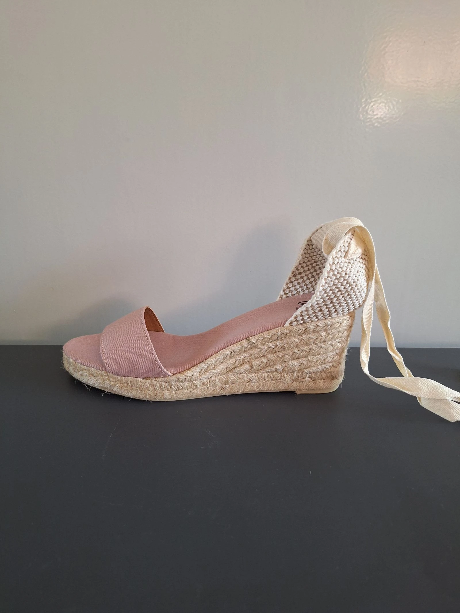 Castañer alpargatas rosa claro con tacón de cuña y cordón 39 – photo 4